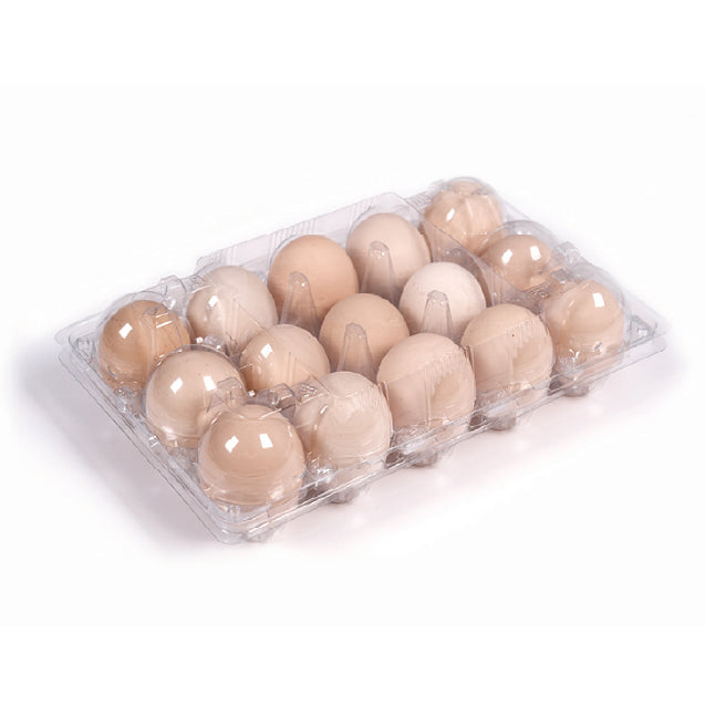 15 medium-sized transparent egg trays