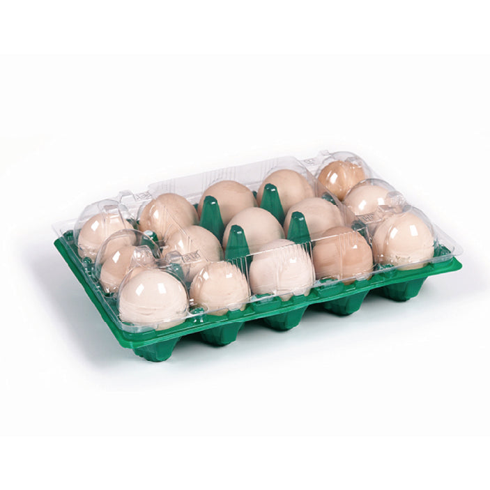 15 medium-sized green egg trays