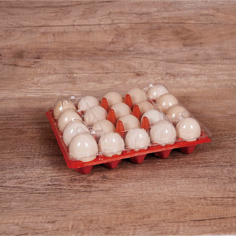20 medium-sized red egg trays