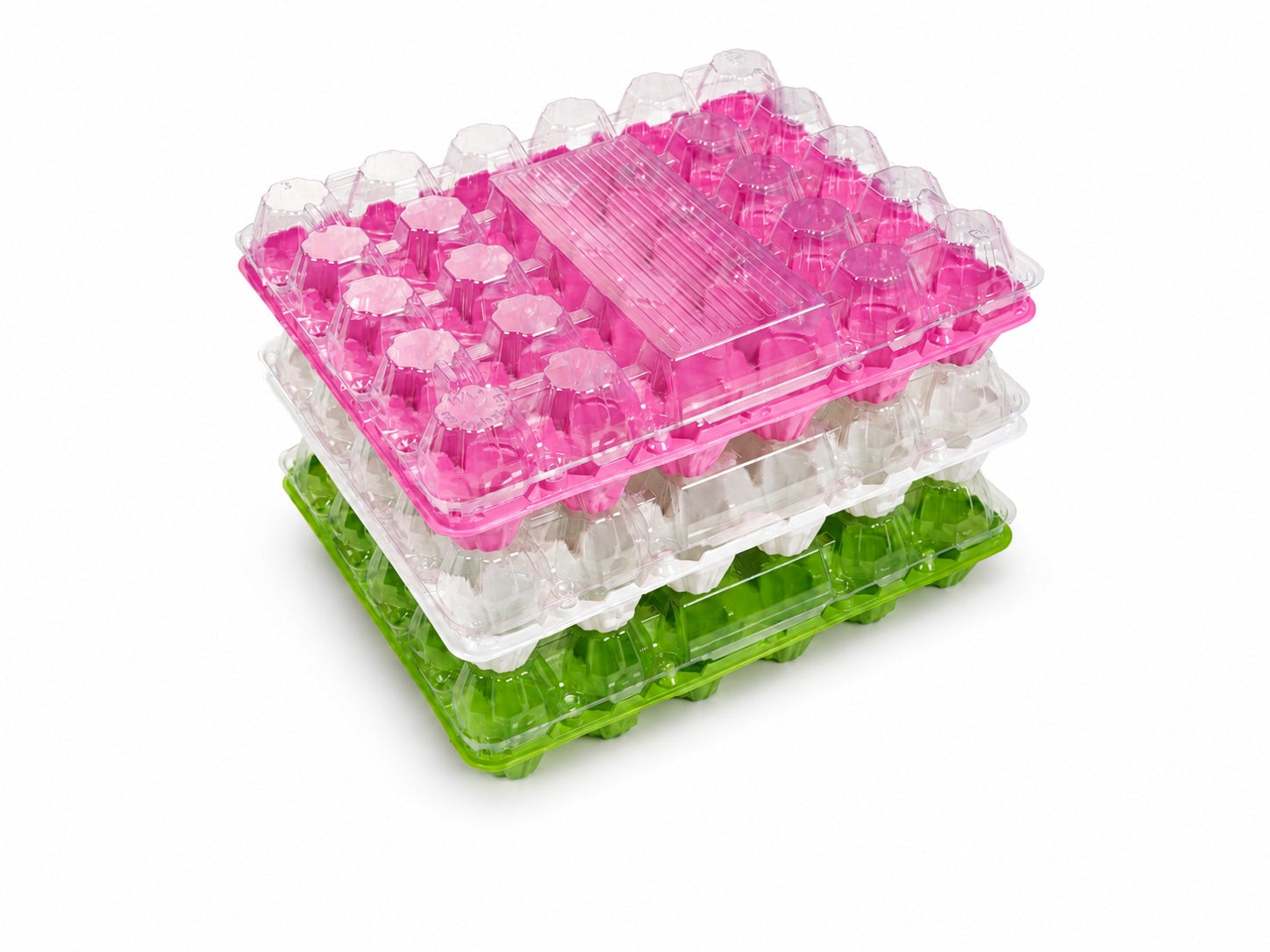 30 colored egg trays